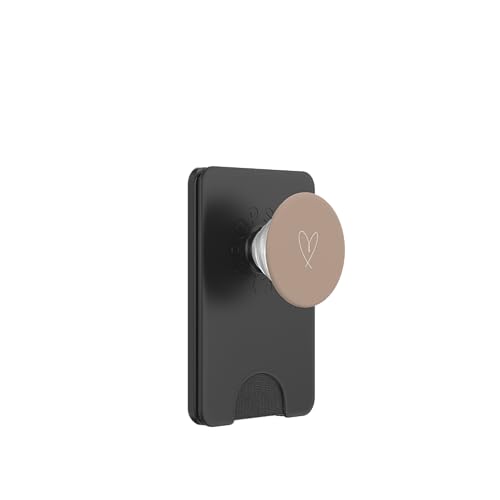 Minimalistisches Herz-Symbol auf Mokka-Braun PopSockets PopWallet für MagSafe von Hand Drawn Heart Design
