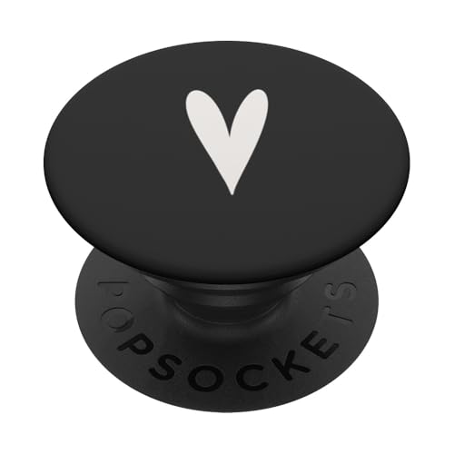 Minimalistisches Herz-Symbol in Beige / Hellbraun PopSockets Klebender PopGrip von Hand Drawn Heart Design
