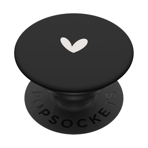 Minimalistisches Herz-Symbol in Beige / Hellbraun PopSockets Klebender PopGrip von Hand Drawn Heart Design