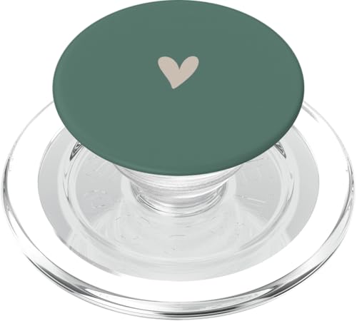Minimalistisches Herz-Symbol in Beige / Hellbraun PopSockets PopGrip für MagSafe von Hand Drawn Heart Design