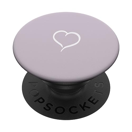 Pastell Lila / Lavendel Handgezeichnetes Herz Minimalistische Liebe PopSockets Klebender PopGrip von Hand Drawn Heart Design