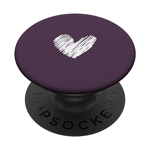 Pflaume lila Herz Scribble Love Chic Heart PopSockets Klebender PopGrip von Hand Drawn Heart Design
