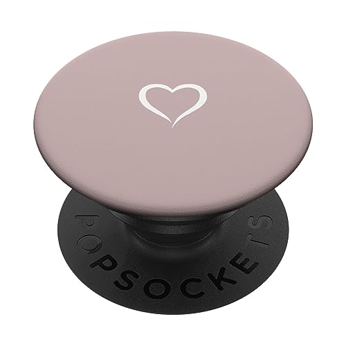 Rosa Sand//Pastellrosa Handgezeichnetes Herz Love Minimalist PopSockets mit austauschbarem PopGrip von Hand Drawn Heart Design