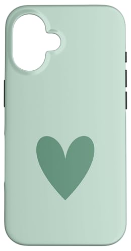Salbeigrün Herz Minimalistisch Herz Liebe Hülle für iPhone 16 Salbeigrün Herz Minimalistisch Herz Liebe Hülle für iPhone 16 von Hand Drawn Heart Design