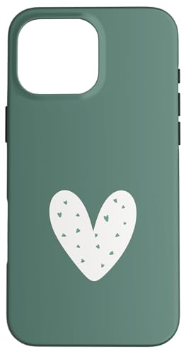 Salbeigrünes Herz Süßes Liebesherz Feminin Hülle für iPhone 16 Pro Max von Hand Drawn Heart Design