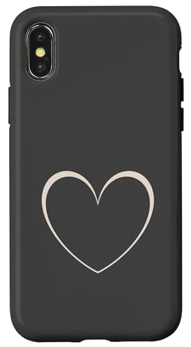 Süßes Herz, minimalistisches Herz, Liebe, Beige/Sand/Hellbraun Hülle für iPhone X/XS Süßes Herz, minimalistisches Herz, Liebe, Beige/Sand/Hellbraun Hülle für iPhone X/XS von Hand Drawn Heart Design