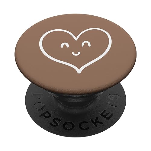 Süßes Herz Love Mokka Braun PopSockets mit austauschbarem PopGrip von Hand Drawn Heart Design