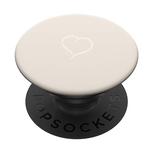 Vanille Farbe Hand gezeichnet Herz Minimalistische Liebe PopSockets mit austauschbarem PopGrip von Hand Drawn Heart Design