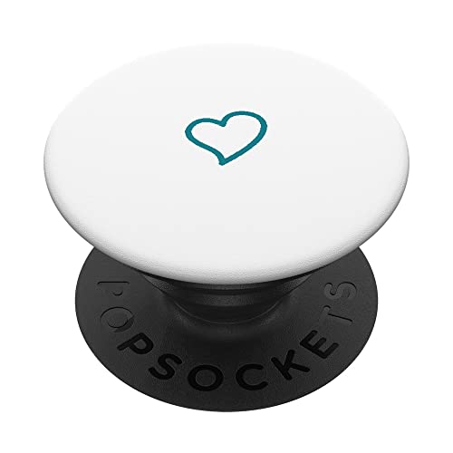 Minimalistisches Herz, Weiß, handgezeichnetes Herz, Blaugrün, Grün PopSockets mit austauschbarem PopGrip Minimalistisches Herz, Weiß, handgezeichnetes Herz, Blaugrün, Grün PopSockets mit austauschbarem PopGrip von Hand Drawn Heart Designs By AJC