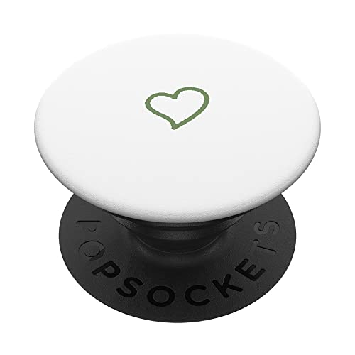 Minimalistisches Herz, handgezeichnetes Herz, Jade, Salbeigrün PopSockets mit austauschbarem PopGrip von Hand Drawn Heart Designs By AJC