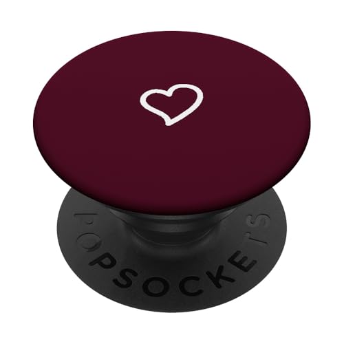 Minimalistisches Herz in Burgunderrot und dunklem Weinrot PopSockets mit austauschbarem PopGrip von Hand Drawn Heart Designs By AJC