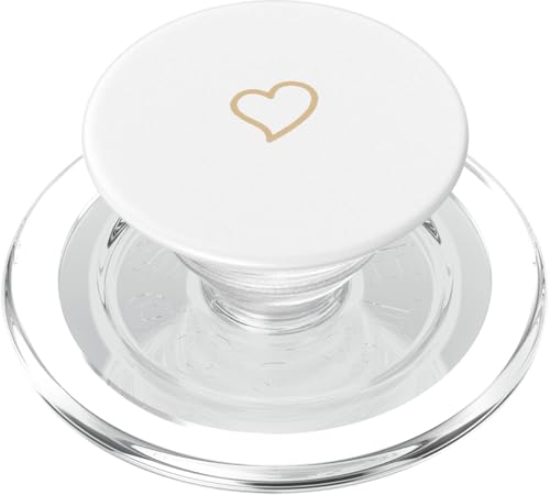Minimalistisches Herz in Hellbeige von Hand gezeichnetes Weiß PopSockets PopGrip für MagSafe Minimalistisches Herz in Hellbeige von Hand gezeichnetes Weiß PopSockets PopGrip für MagSafe von Hand Drawn Heart Designs By AJC