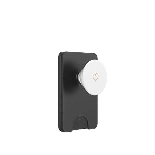 Minimalistisches Herz in Hellbeige von Hand gezeichnetes Weiß PopSockets PopWallet für MagSafe Minimalistisches Herz in Hellbeige von Hand gezeichnetes Weiß PopSockets PopWallet für MagSafe von Hand Drawn Heart Designs By AJC