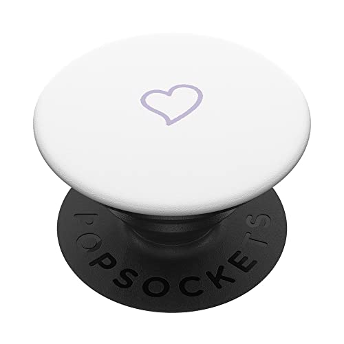 Minimalistisches Herz in Lavendel, handgezeichnetes Weiß PopSockets mit austauschbarem PopGrip Minimalistisches Herz in Lavendel, handgezeichnetes Weiß PopSockets mit austauschbarem PopGrip von Hand Drawn Heart Designs By AJC