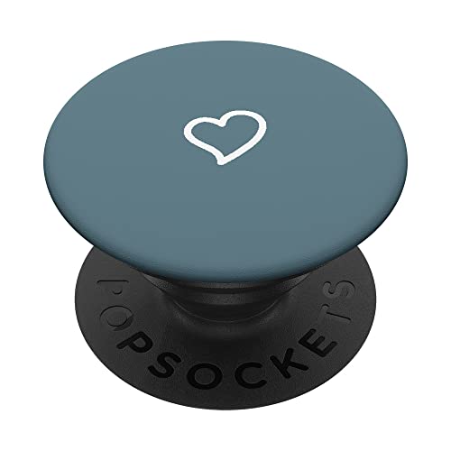 Weißes, handgezeichnetes minimalistisches Herz in Blau und Grau PopSockets mit austauschbarem PopGrip Weißes, handgezeichnetes minimalistisches Herz in Blau und Grau PopSockets mit austauschbarem PopGrip von Hand Drawn Heart Designs By AJC
