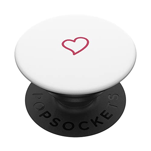 Weißes, handgezeichnetes minimalistisches Herz in Hibiskus PopSockets mit austauschbarem PopGrip Weißes, handgezeichnetes minimalistisches Herz in Hibiskus PopSockets mit austauschbarem PopGrip von Hand Drawn Heart Designs By AJC