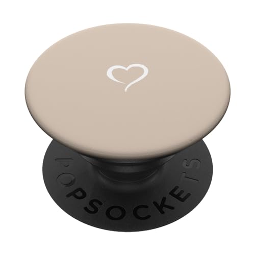 Handgezeichnetes Herz, minimalistisch, Liebe, Sandbeige PopSockets Klebender PopGrip Handgezeichnetes Herz, minimalistisch, Liebe, Sandbeige PopSockets Klebender PopGrip von Hand Drawn Heart by AJC