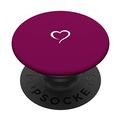 Handgezeichnetes Herz, minimalistische Liebe, Magenta, Burgunderrot PopSockets mit austauschbarem PopGrip von Hand Drawn Heart by AJC
