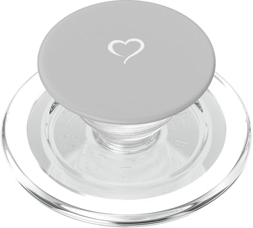 Handgezeichnetes Herz in Hellpastellfarben, schlicht, grau, minimalistische Liebe PopSockets PopGrip für MagSafe von Hand Drawn Heart by AJC