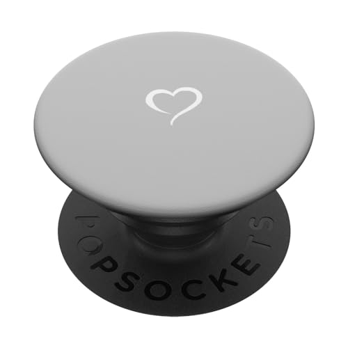Handgezeichnetes Herz in Hellpastellfarben, schlicht, grau, minimalistische Liebe PopSockets Klebender PopGrip Handgezeichnetes Herz in Hellpastellfarben, schlicht, grau, minimalistische Liebe PopSockets Klebender PopGrip von Hand Drawn Heart by AJC