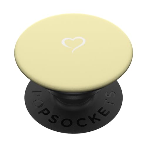 Handgezeichnetes Herz in Pastellgelb, minimalistische Liebe. PopSockets Klebender PopGrip Handgezeichnetes Herz in Pastellgelb, minimalistische Liebe. PopSockets Klebender PopGrip von Hand Drawn Heart by AJC