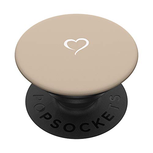 Handgezeichnetes Herz in Sandbeige, minimalistische Liebe. PopSockets mit austauschbarem PopGrip Handgezeichnetes Herz in Sandbeige, minimalistische Liebe. PopSockets mit austauschbarem PopGrip von Hand Drawn Heart by AJC