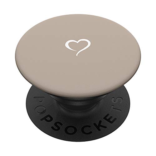 Handgezeichnetes Herz mit minimalistischer Liebe, Taupe PopSockets mit austauschbarem PopGrip Handgezeichnetes Herz mit minimalistischer Liebe, Taupe PopSockets mit austauschbarem PopGrip von Hand Drawn Heart by AJC