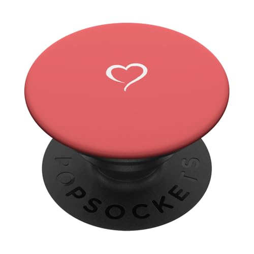 Helles Pastell-Rot, handgezeichnetes Herz, minimalistische Liebe PopSockets Klebender PopGrip von Hand Drawn Heart by AJC