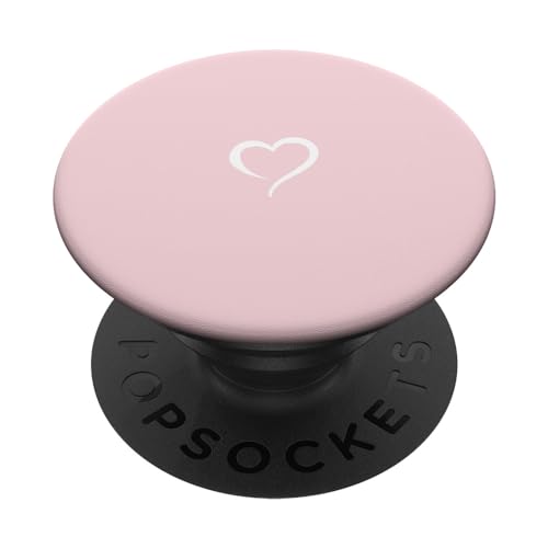 Hellrosa, handgezeichnetes Herz, minimalistische Liebe PopSockets Klebender PopGrip von Hand Drawn Heart by AJC