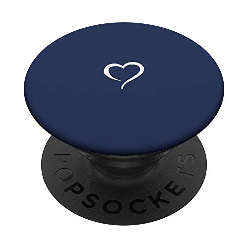 Marineblaues handgezeichnetes Herz, minimalistische Liebe. PopSockets mit austauschbarem PopGrip Marineblaues handgezeichnetes Herz, minimalistische Liebe. PopSockets mit austauschbarem PopGrip von Hand Drawn Heart by AJC