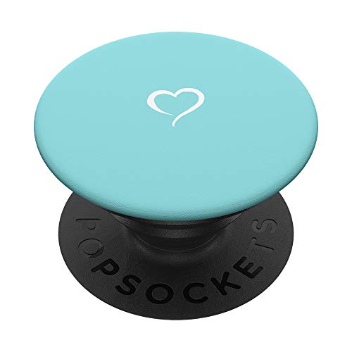 Minimalistische Liebe, handgezeichnetes Herz, Pastellfarben, Türkis PopSockets mit austauschbarem PopGrip von Hand Drawn Heart by AJC