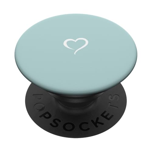 Hand Drawn Heart by AJC Minzgrünes, handgezeichnetes Herz, minimalistische Liebe. PopSockets Klebender PopGrip für Smartphones mit glatten, harten Plastikgehäusen von Hand Drawn Heart by AJC