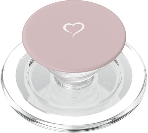 Rosa Sand handgezeichnetes Herz Minimalistische Liebe PopSockets PopGrip für MagSafe von Hand Drawn Heart by AJC