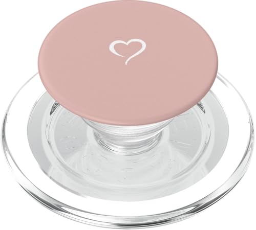 Rose Pink handgezeichnetes Herz Minimalistische Liebe PopSockets PopGrip für MagSafe von Hand Drawn Heart by AJC
