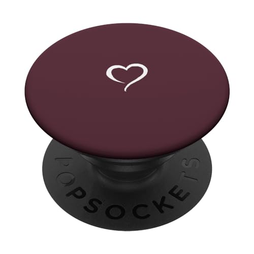 Hand Drawn Heart by AJC, Weinrot, minimalistische Liebe PopSockets Klebender PopGrip für Smartphones mit glatten, harten Plastikgehäusen (außer kabelloser Aufladung), Schwarz von Hand Drawn Heart by AJC
