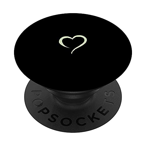 Dirty White Black Minimalistisches handgezeichnetes Herz PopSockets mit austauschbarem PopGrip Dirty White Black Minimalistisches handgezeichnetes Herz PopSockets mit austauschbarem PopGrip von Hand Drawn Minimalist Heart Design