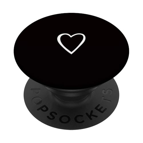 White Love Heart Scribble Grafik auf schwarzem Hintergrund PopSockets Klebender PopGrip White Love Heart Scribble Grafik auf schwarzem Hintergrund PopSockets Klebender PopGrip von Hand Drawn Minimalist Heart Design