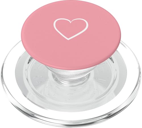Weißes Liebesherz Scribble Grafik auf rosa Hintergrund PopSockets PopGrip für MagSafe von Hand Drawn Minimalist Heart Light Pink Design