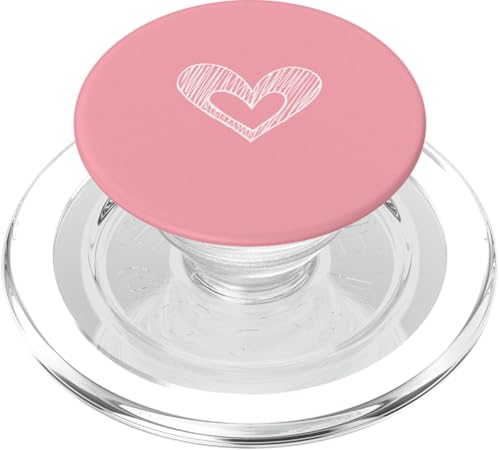 Weißes Liebesherz Scribble Grafik auf rosa Hintergrund PopSockets PopGrip für MagSafe Weißes Liebesherz Scribble Grafik auf rosa Hintergrund PopSockets PopGrip für MagSafe von Hand Drawn Minimalist Heart Light Pink Design