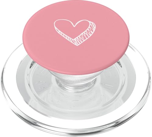 Weißes Liebesherz Scribble Grafik auf rosa Hintergrund PopSockets PopGrip für MagSafe Weißes Liebesherz Scribble Grafik auf rosa Hintergrund PopSockets PopGrip für MagSafe von Hand Drawn Minimalist Heart Light Pink Design