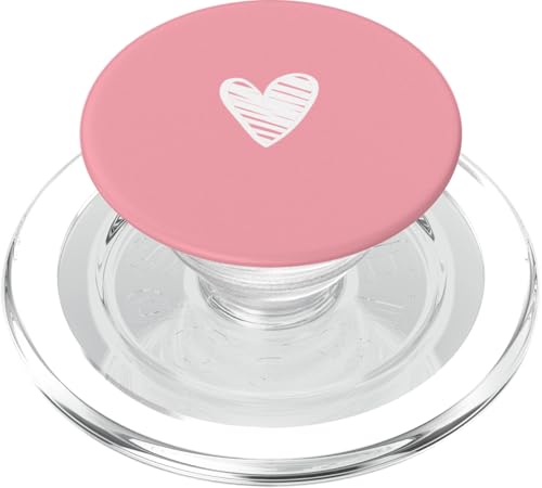 Weißes Liebesherz Scribble Grafik auf rosa Hintergrund PopSockets PopGrip für MagSafe Weißes Liebesherz Scribble Grafik auf rosa Hintergrund PopSockets PopGrip für MagSafe von Hand Drawn Minimalist Heart Light Pink Design