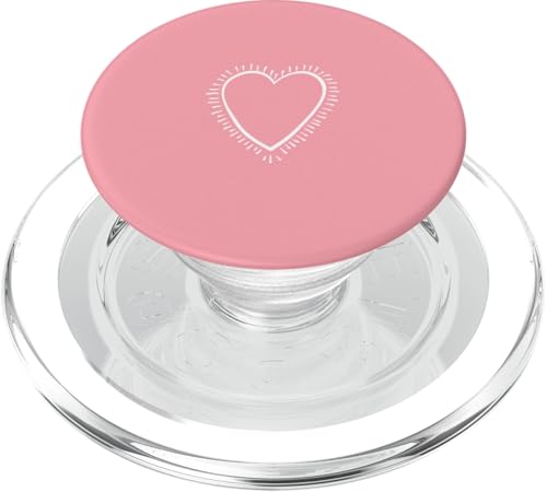 Weißes Liebesherz Scribble Grafik auf rosa Hintergrund PopSockets PopGrip für MagSafe Weißes Liebesherz Scribble Grafik auf rosa Hintergrund PopSockets PopGrip für MagSafe von Hand Drawn Minimalist Heart Light Pink Design