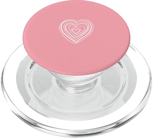 Weißes Liebesherz Scribble Grafik auf rosa Hintergrund PopSockets PopGrip für MagSafe Weißes Liebesherz Scribble Grafik auf rosa Hintergrund PopSockets PopGrip für MagSafe von Hand Drawn Minimalist Heart Light Pink Design