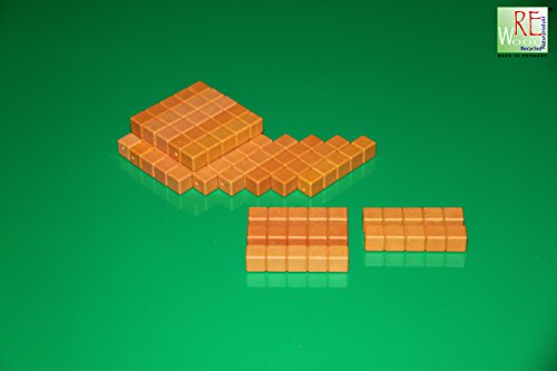 20 Farbige Dienes Fünferstäbe orange Re-Wood® von Handelsagentur Sieboldt