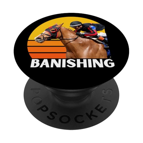 Banishing Horse, Pferderennen, Santa Anita, Del Mar, Pferde PopSockets Klebender PopGrip Banishing Horse, Pferderennen, Santa Anita, Del Mar, Pferde PopSockets Klebender PopGrip von Handicapping Horse Gear