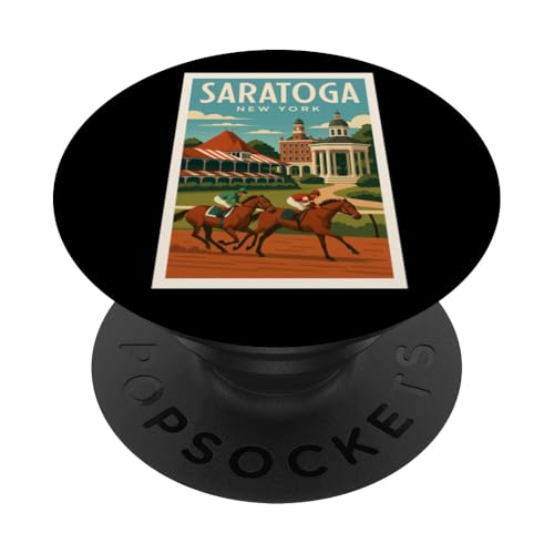 Saratoga New York Horses, Pferderennen, Santa Anita, Del Mar PopSockets Klebender PopGrip von Handicapping Horse Gear