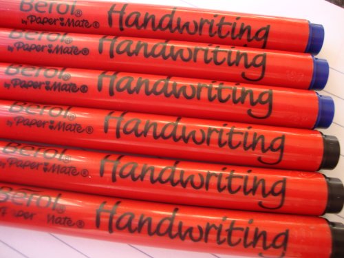 Berol Handwriting Stifte 6 Stück Gemischt (3 x blau + 3 X Schwarz) von Handwriting Pens