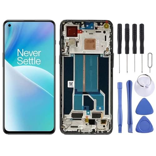 Handy-Ersatzteile AMOLED LCD -Bildschirm für OnePlus Nord 2T CPH2399 CPH2401 Digitizer Vollbaugruppe mit Rahmen Mobile Displays von Handy-Ersatzteile