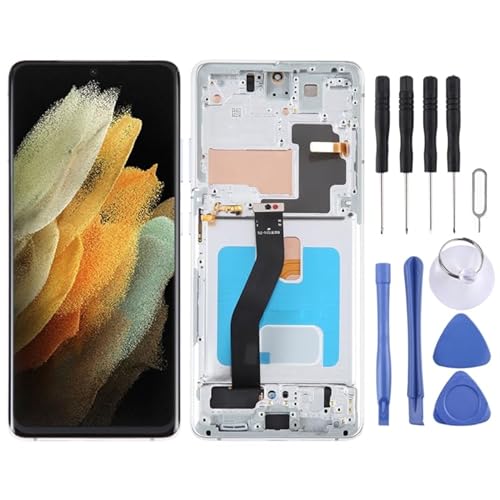 Handy-Ersatzteile OLED LCD-Bildschirm für for Samsung Galaxy S21 Ultra 5G SM-G98B Digitalisierer Vollbaugruppe mit Rahmen (Silber) Mobile Displays von Handy-Ersatzteile