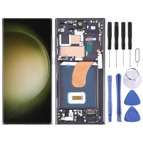 Handy-Ersatzteile OLED LCD-Bildschirm für for Samsung Galaxy S23 Ultra 5G SM-S918B EU Edition Digitizer Vollbaugruppe mit Rahmen (schwarz) Mobile Displays von Handy-Ersatzteile